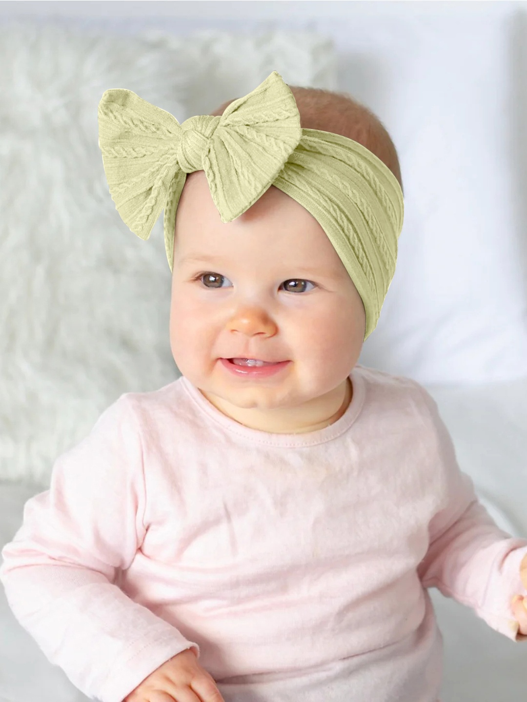 

SYGA Girls Self Design Bow Detail Headband, Beige