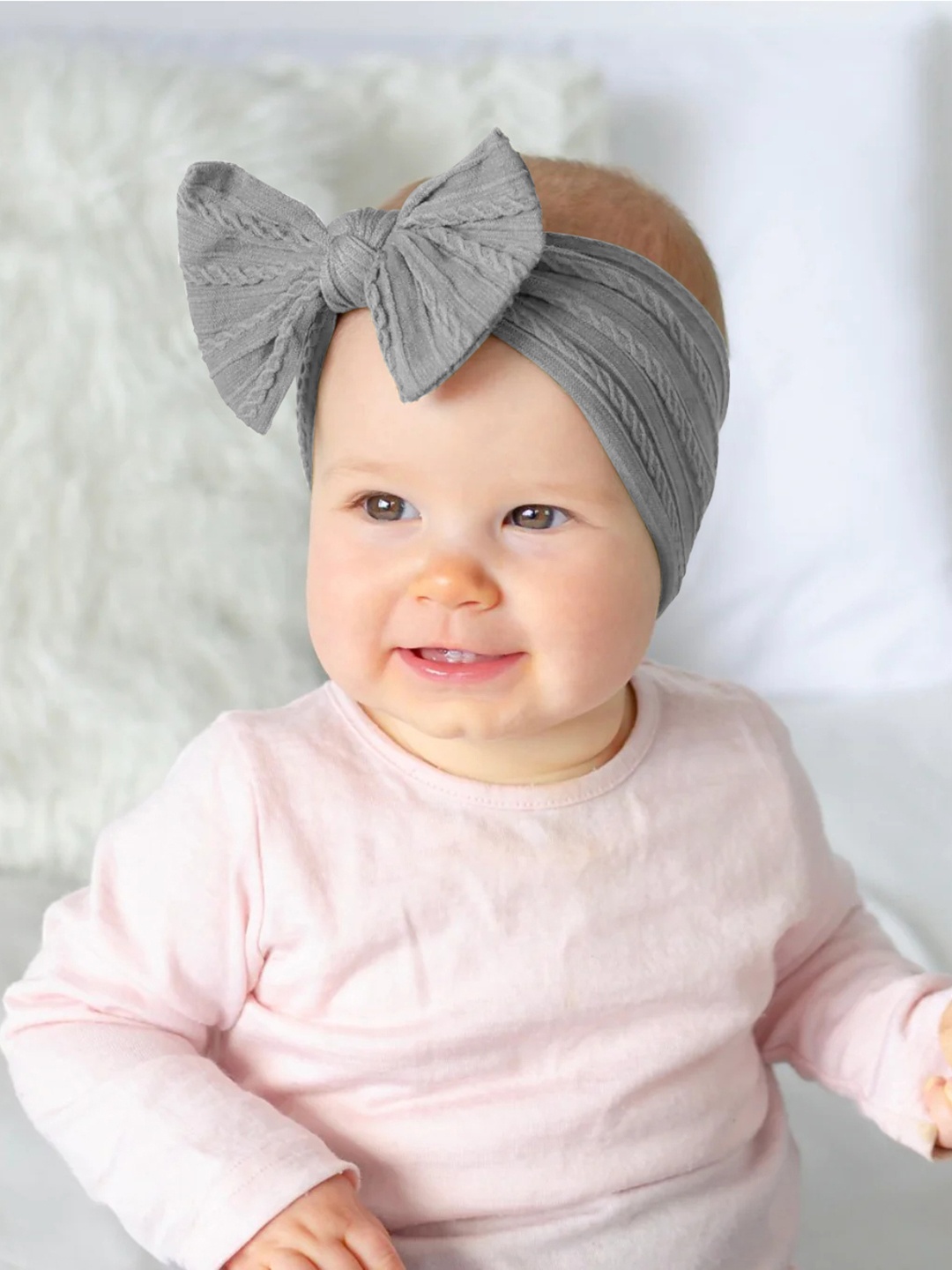 

SYGA Girls Self Design Bow Detail Headband, Grey