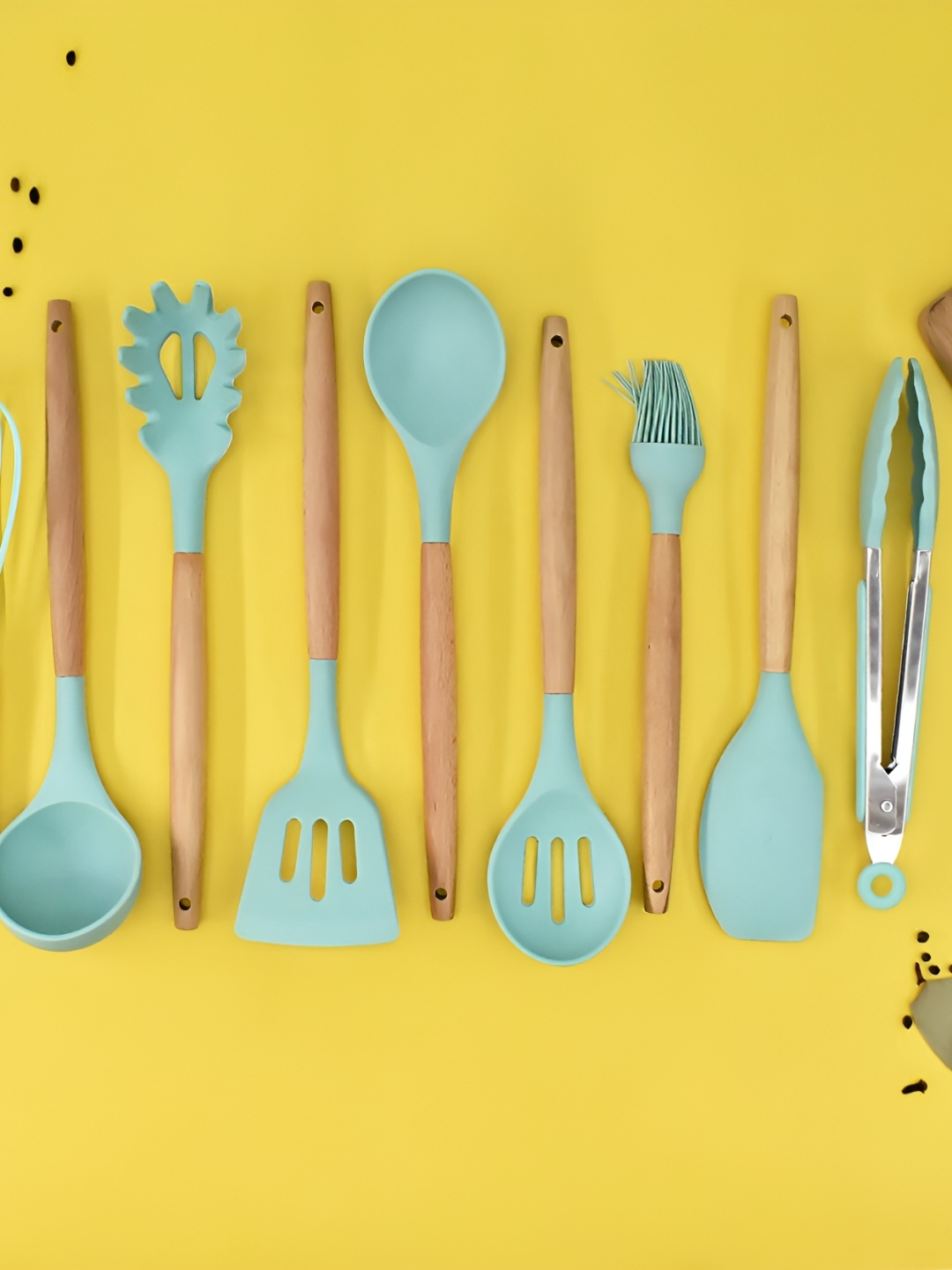 

Kookee Sea Green & Beige 9 Pieces Spatula Set