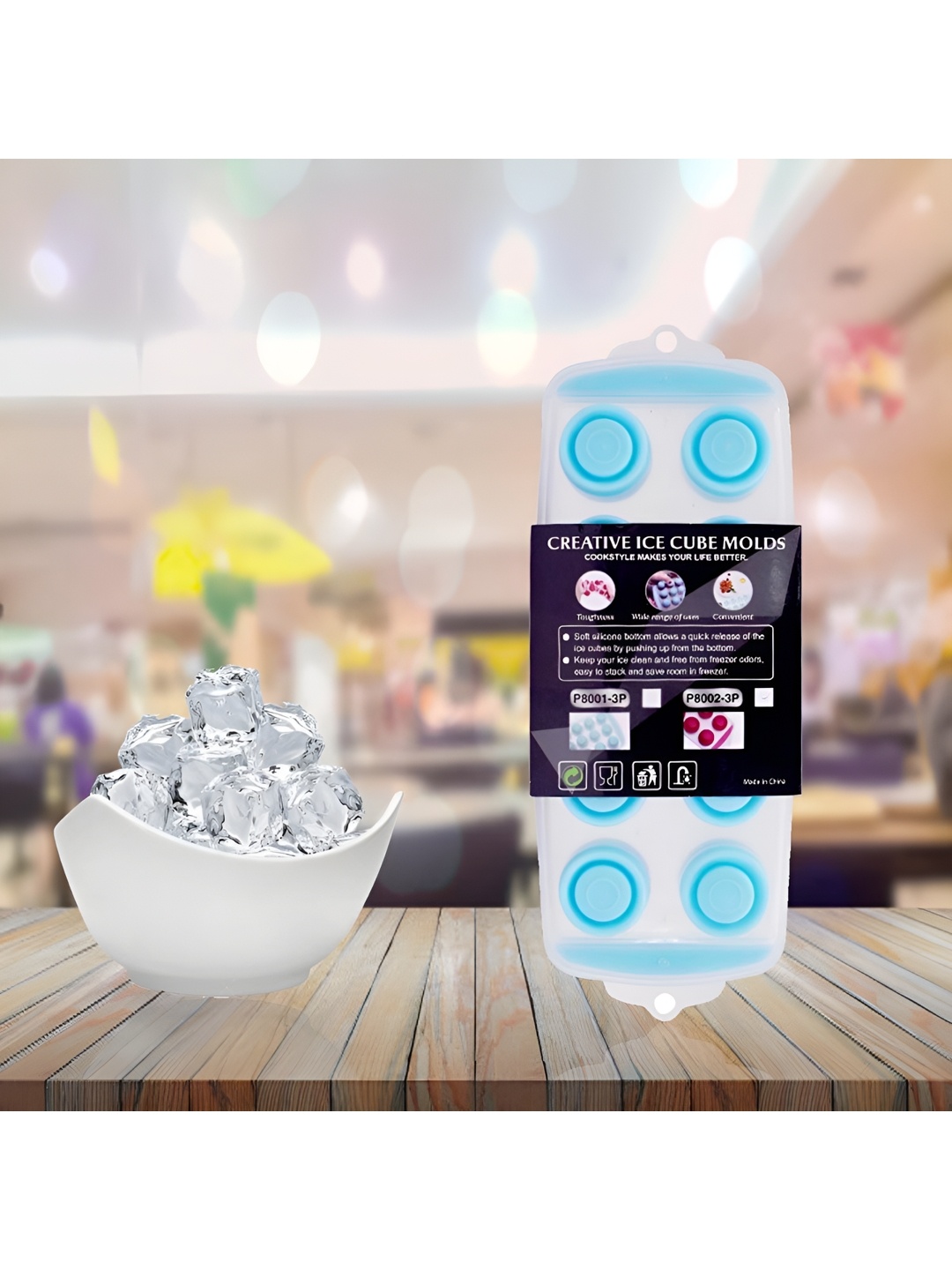 

Kookee 3 Pieces Blue Silicone Ice Cube