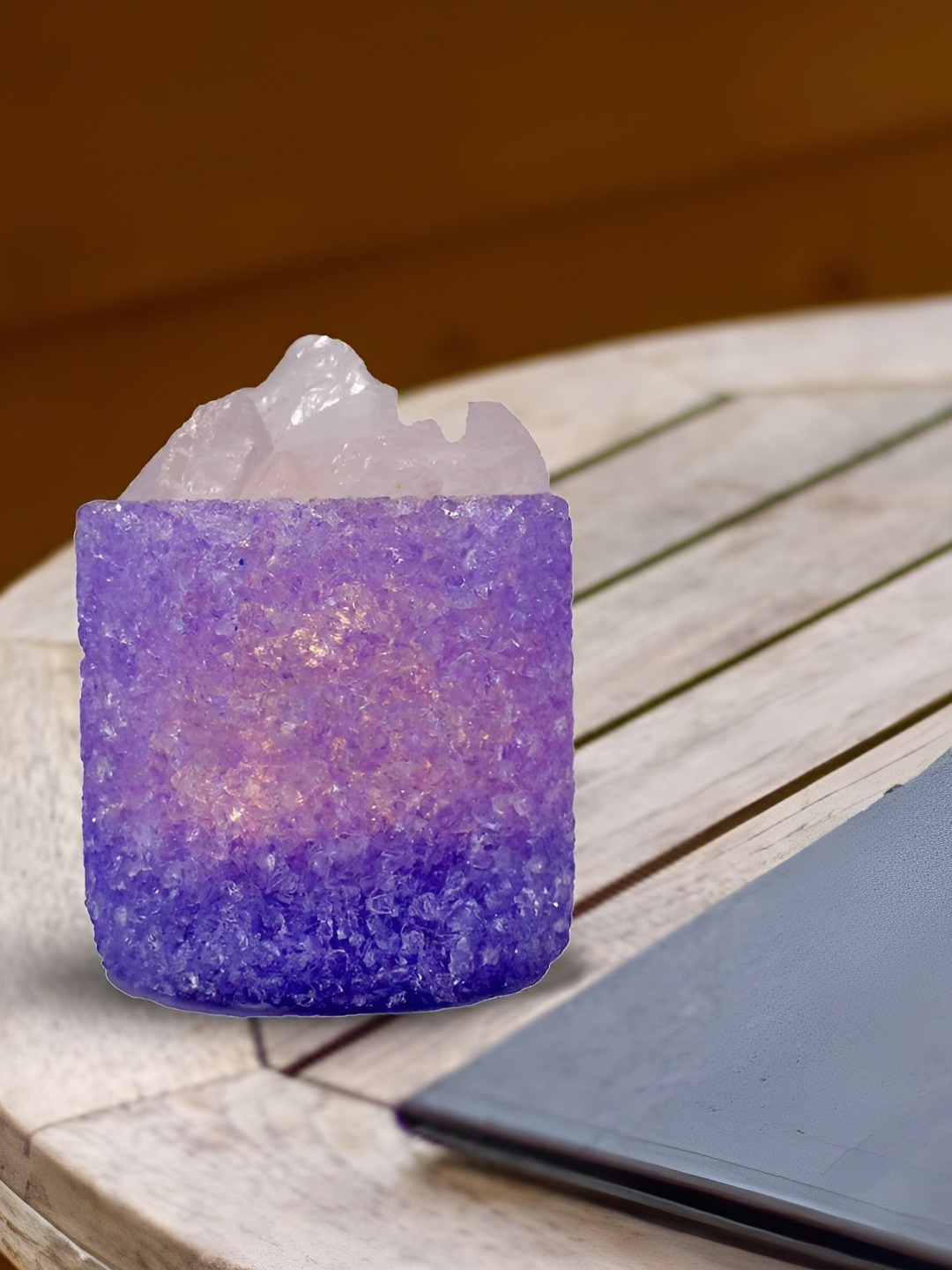 

Kookee Purple Natural Crystal Aromatherapy with Essential Oil Diffuser