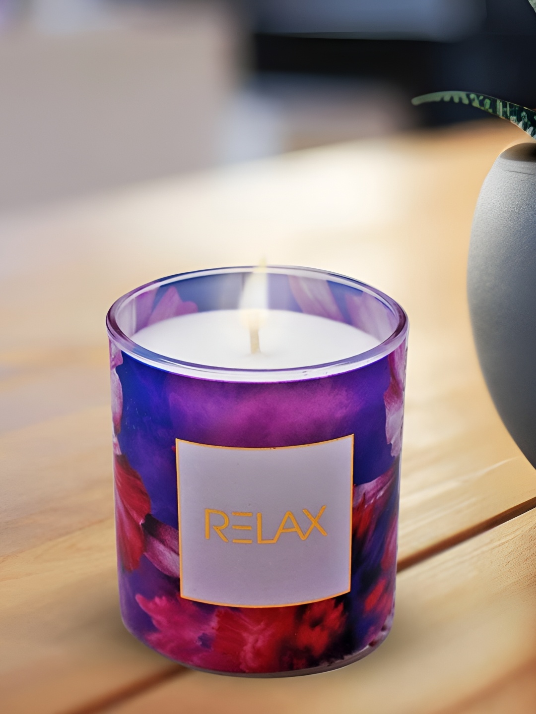 

Kookee Blue Printed Soy Wax Scented Jar Glass Candle