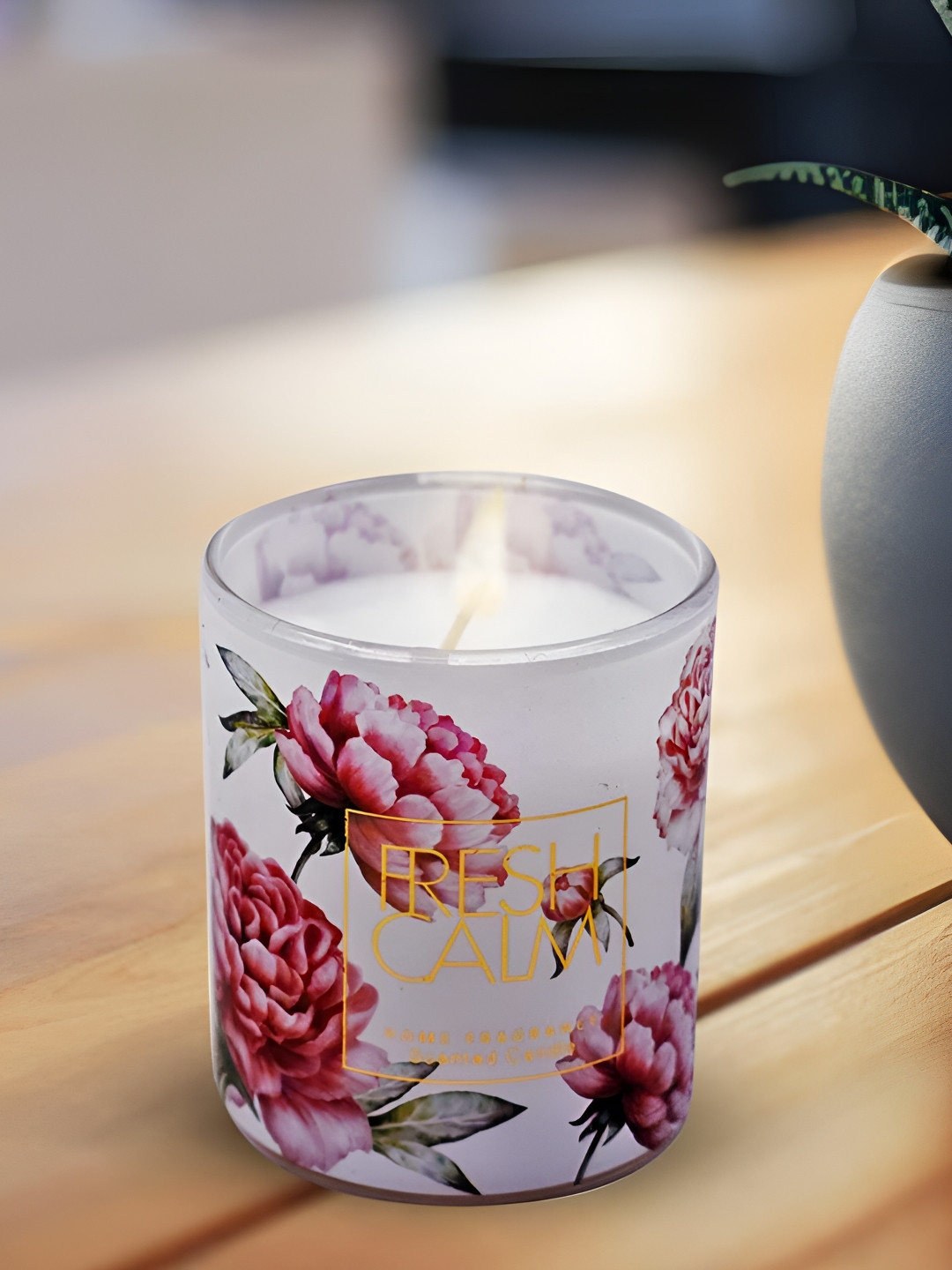 

Kookee White & Pink Printed Scented Jar Candle