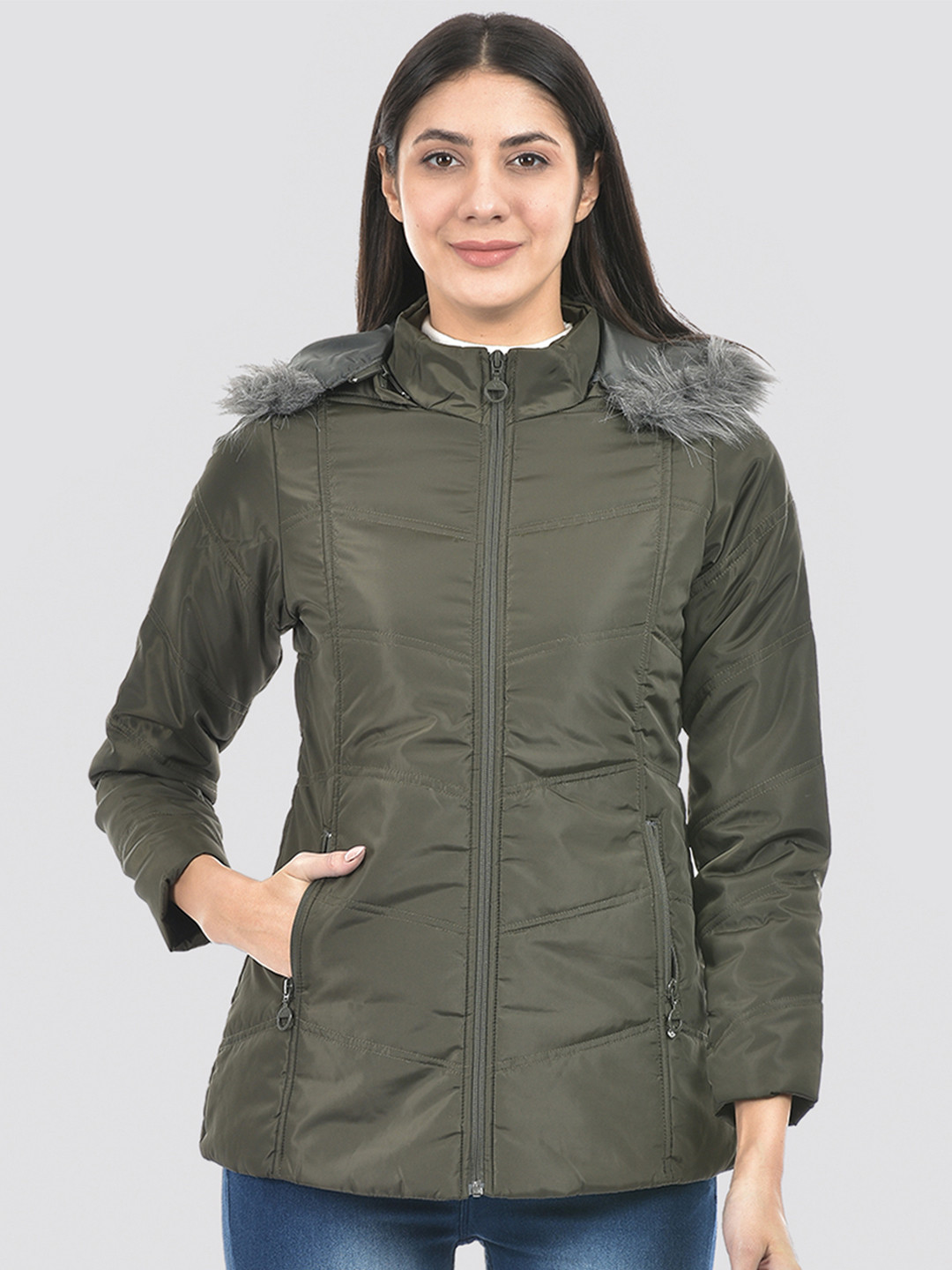 

Numero Uno Lightweight Padded Jacket with Detachable Hood, Green