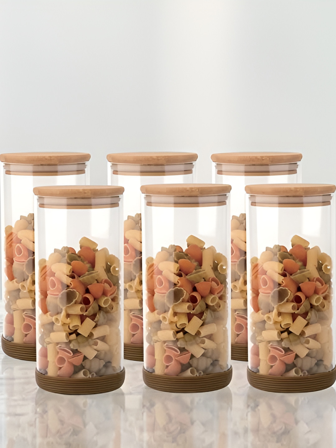 

Femora Transparent & Beige 6 Pcs Glass Dishwasher Safe Spice Box 1.3 L
