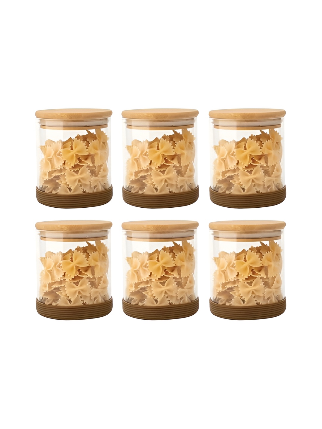 

Femora Transparent & Brown 6 Pieces Dishwasher Safe Food Containers 600 ml Each