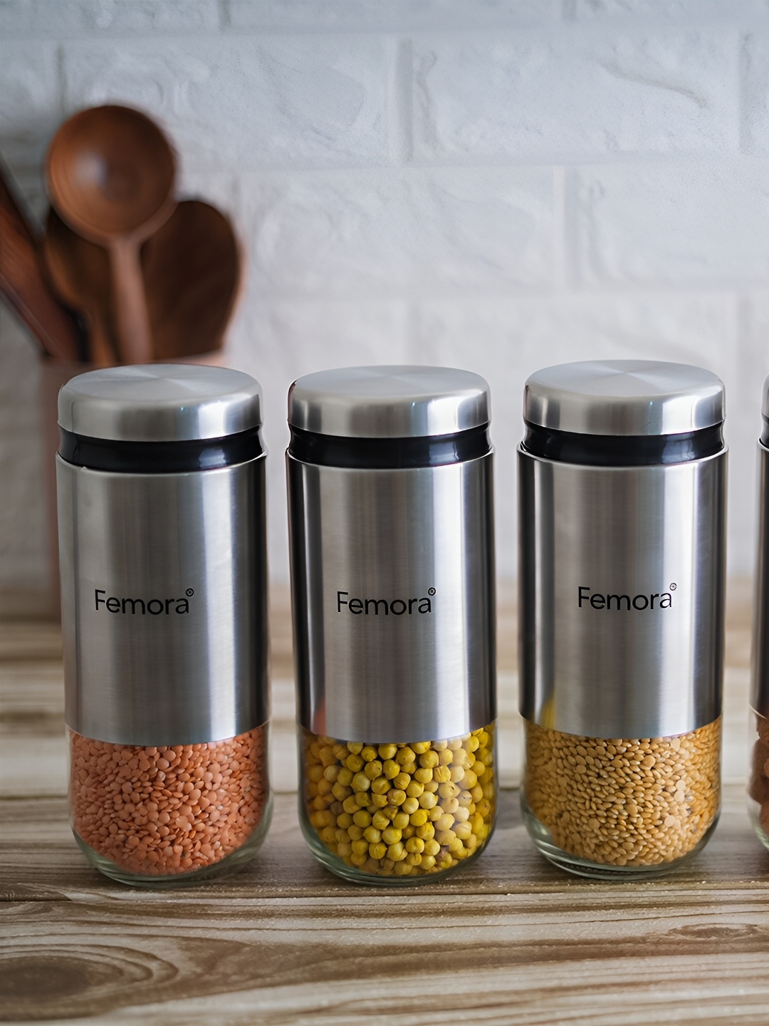 

Femora Transparent 3 Pieces Borosilicate Glass Dishwasher Safe Food Containers 900 ml Each