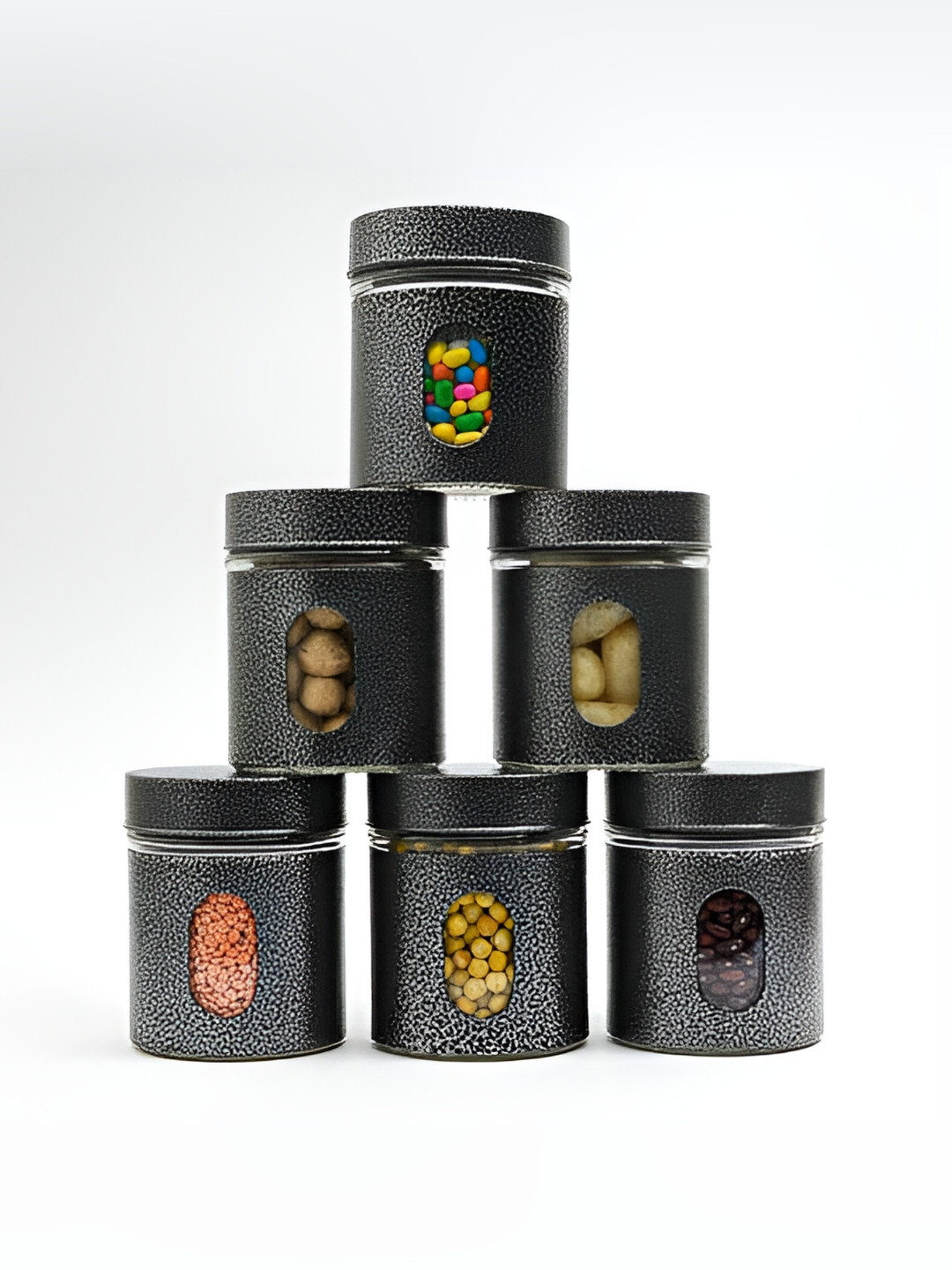 

Femora Black 6 Pieces Borosilicate Glass Dishwasher Safe Food Containers 300 ml Each