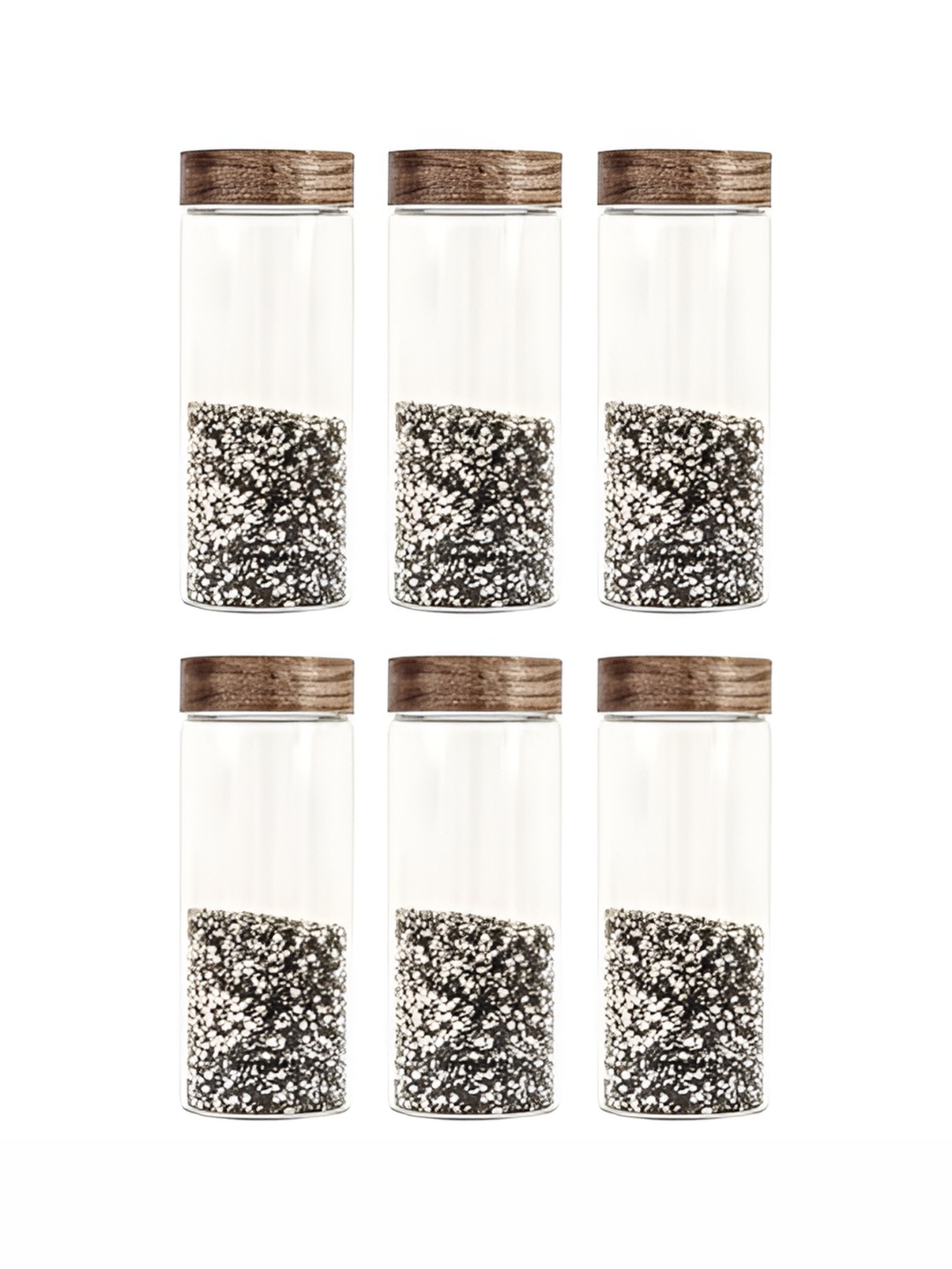 

Femora Transparent 6 Pieces Borosilicate Glass Dishwasher Safe Food Containers 750 ml Each