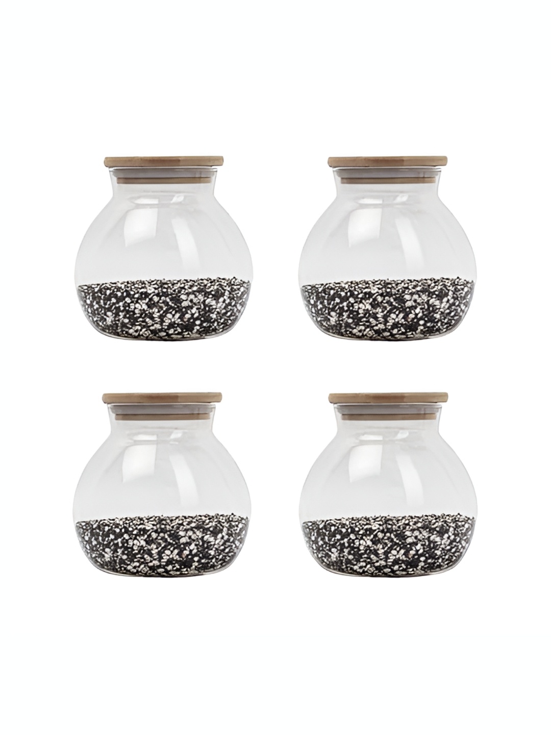

Femora Transparent 4 Pieces Borosilicate Glass Dishwasher Safe Food Containers 1 L Each