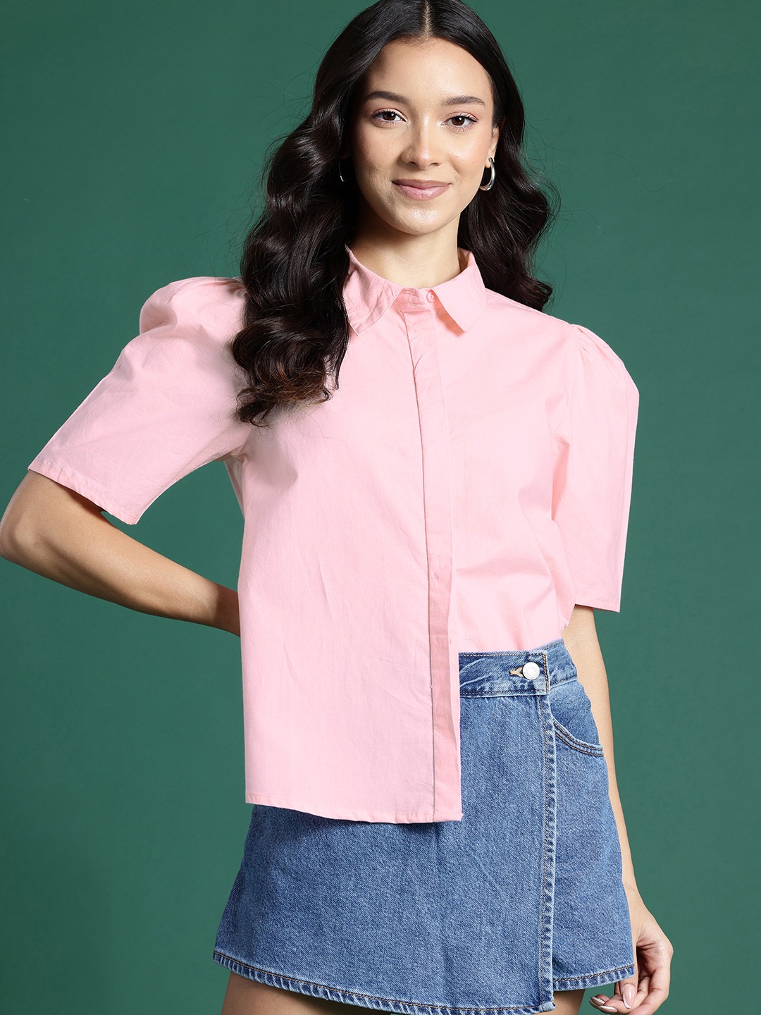 

DressBerry Pure Cotton Opaque Casual Shirt, Pink
