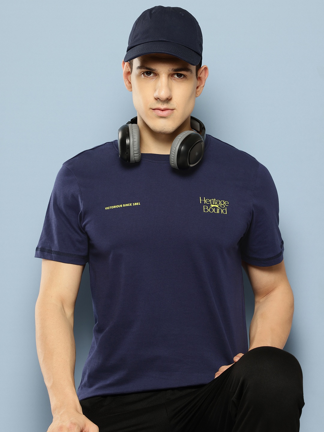 

Slazenger Placement Print Pure Cotton T-shirt, Navy blue