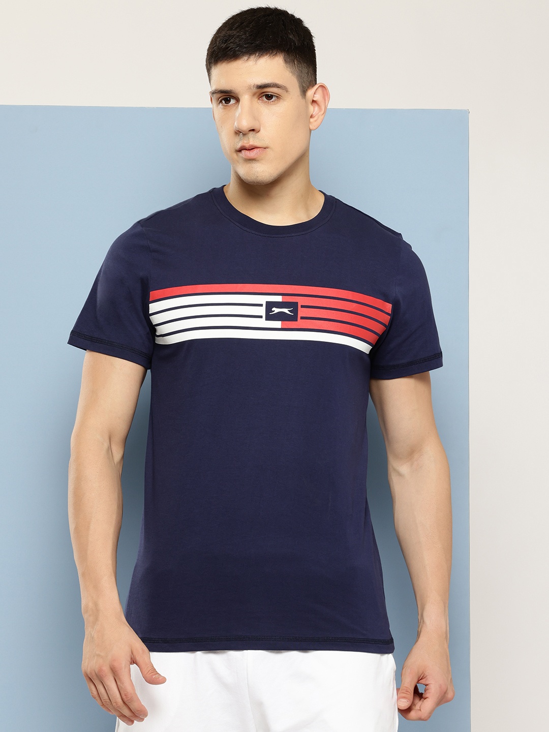 

Slazenger Men Striped T-shirt, Navy blue