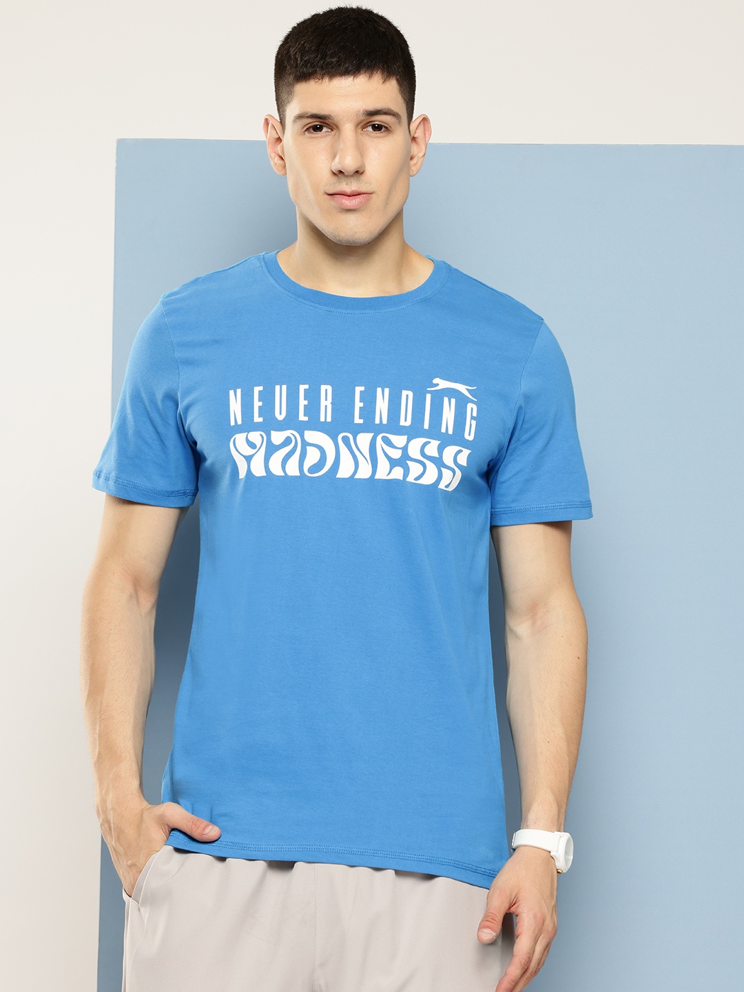 

Slazenger Pure Cotton Printed T-shirt, Blue