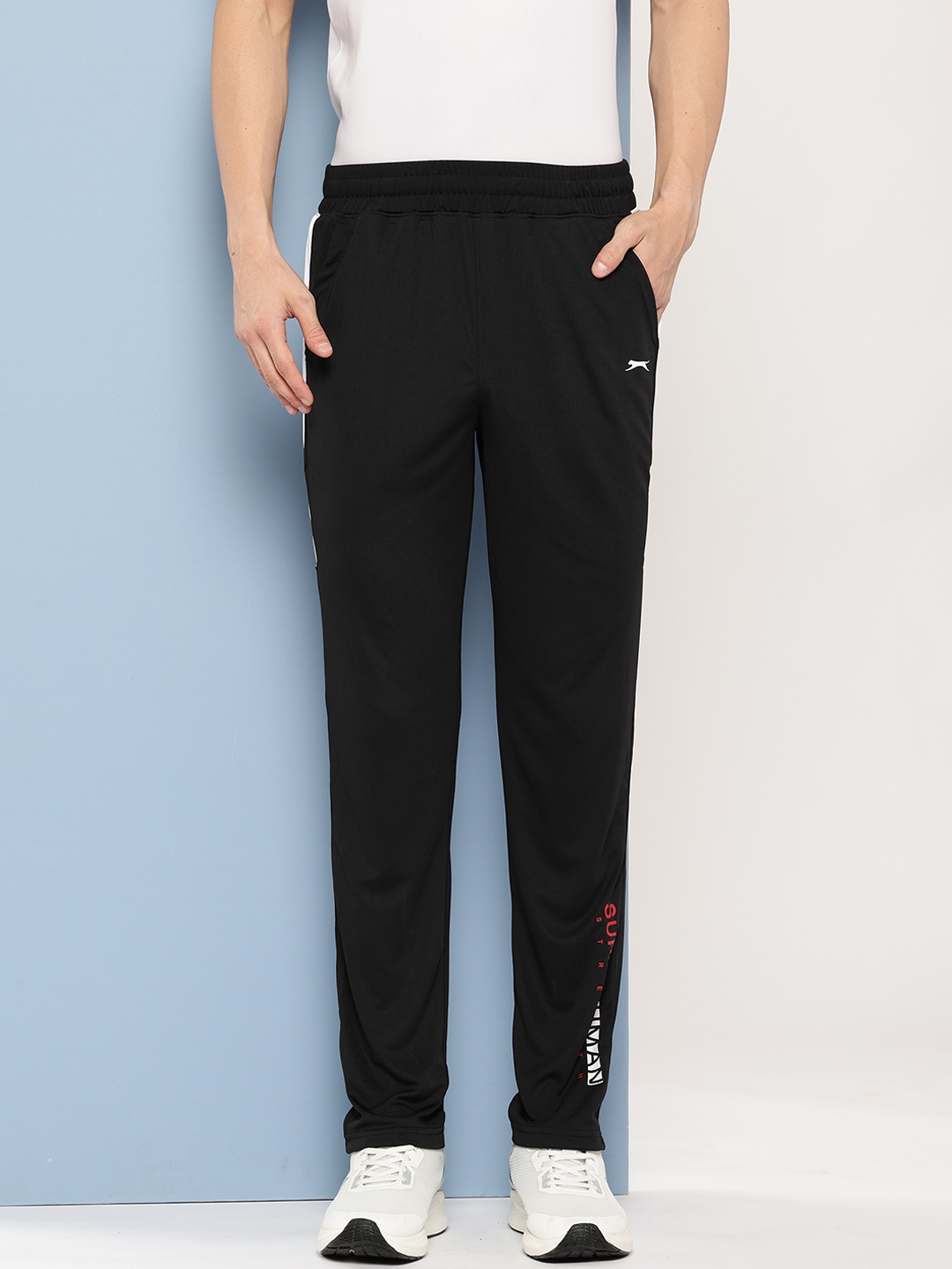 

Slazenger Men Ultra-Dry Typography Print Track Pants, Black