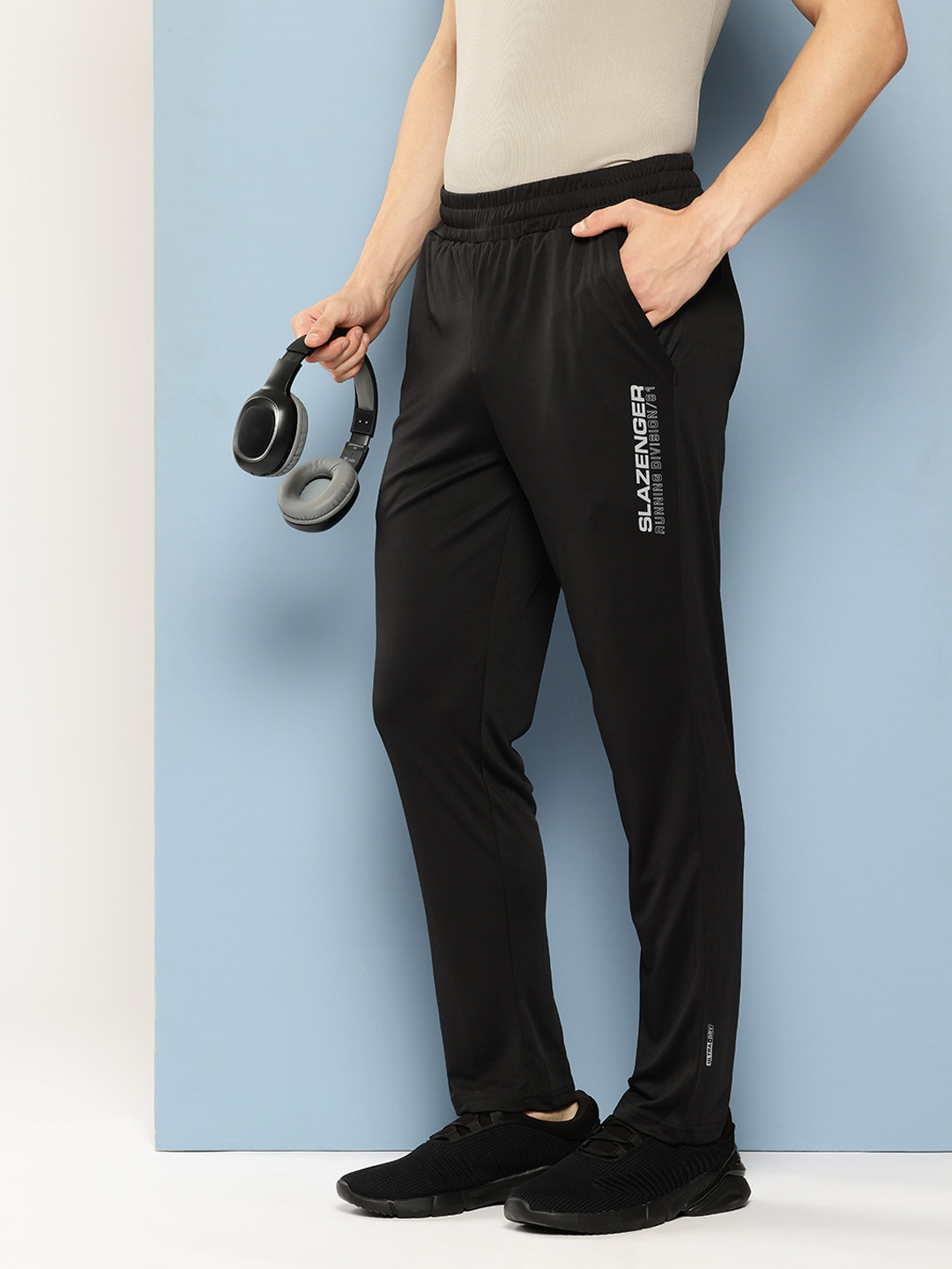 

Slazenger Men Ultra-Dry Running Track Pants, Black