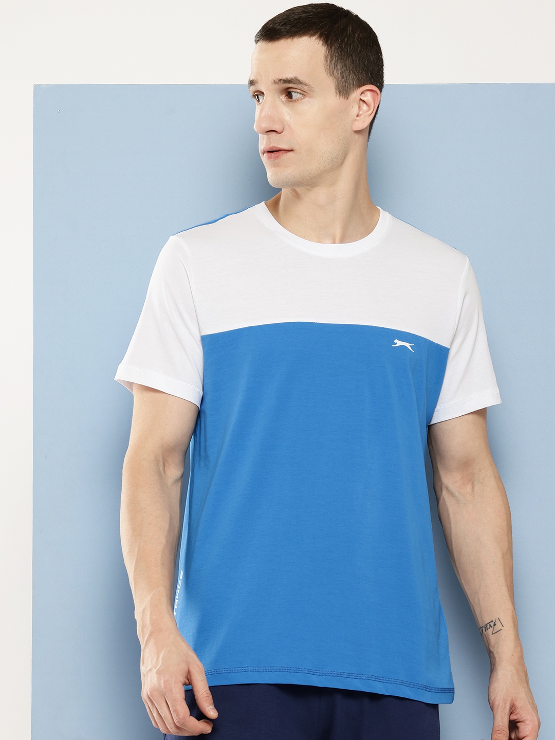 

Slazenger Colourblocked Pure Cotton T-shirt, Blue