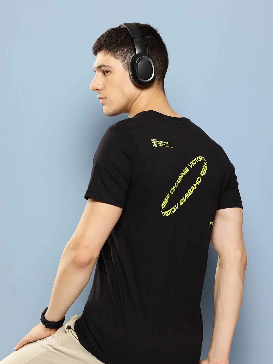 

Slazenger Men Pure Cotton Printed T-shirt, Black