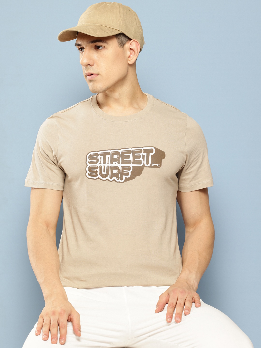 

Slazenger Graphic Printed Running T-shirt, Beige