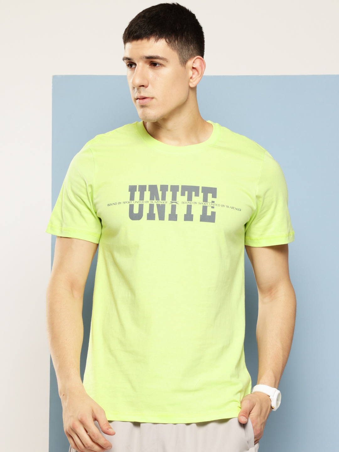 

Slazenger Pure Cotton Printed T-shirt, Lime green