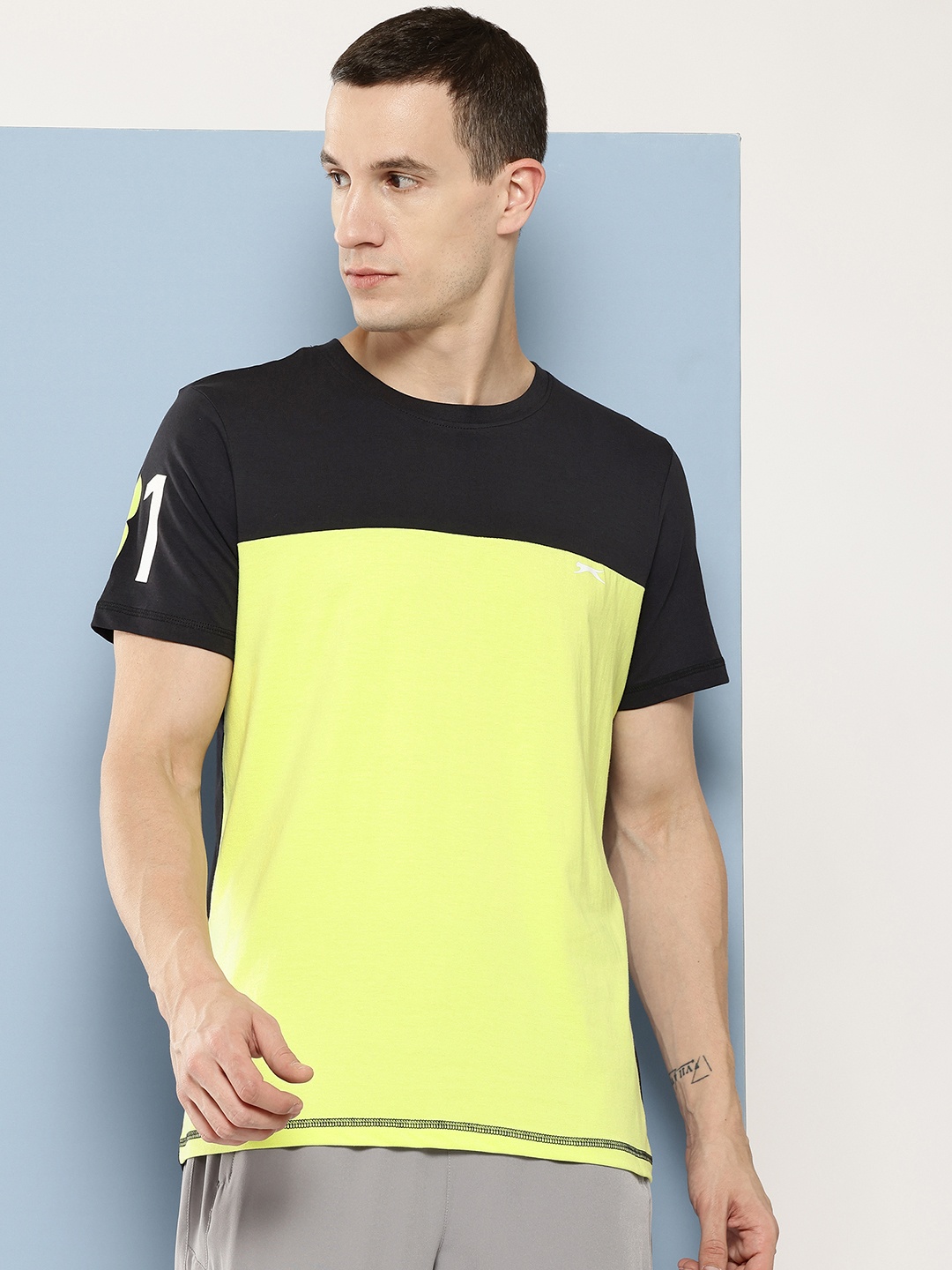 

Slazenger Colourblocked Pure Cotton T-shirt, Black