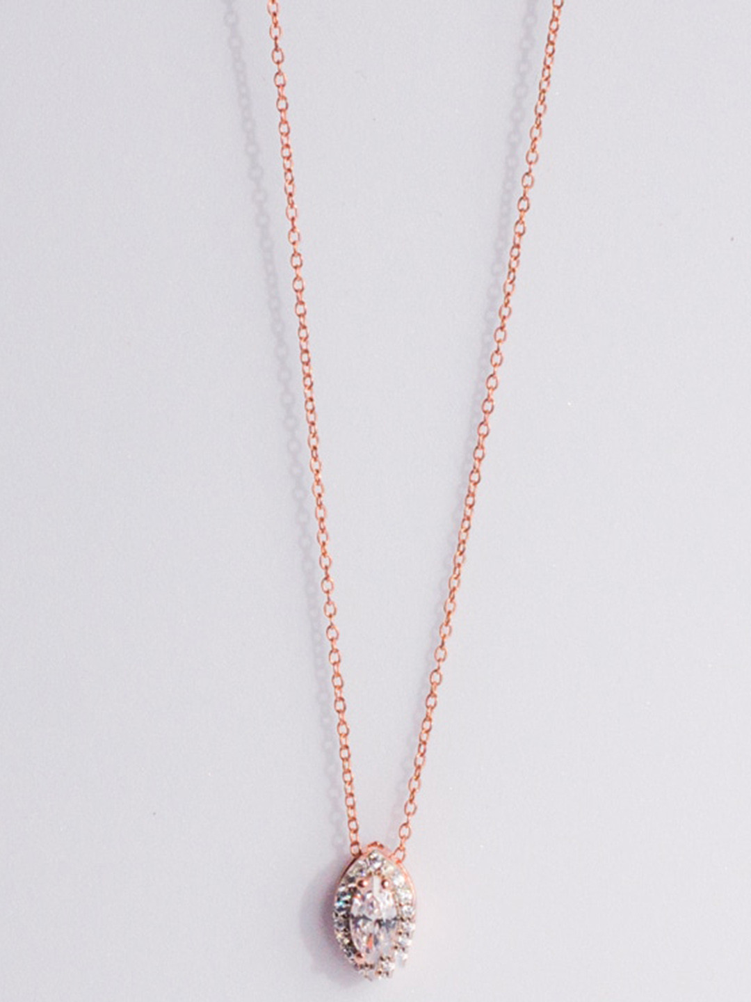 

STERLYN 925 Sterling Silver Rose Gold-Plated Pendant with Chain