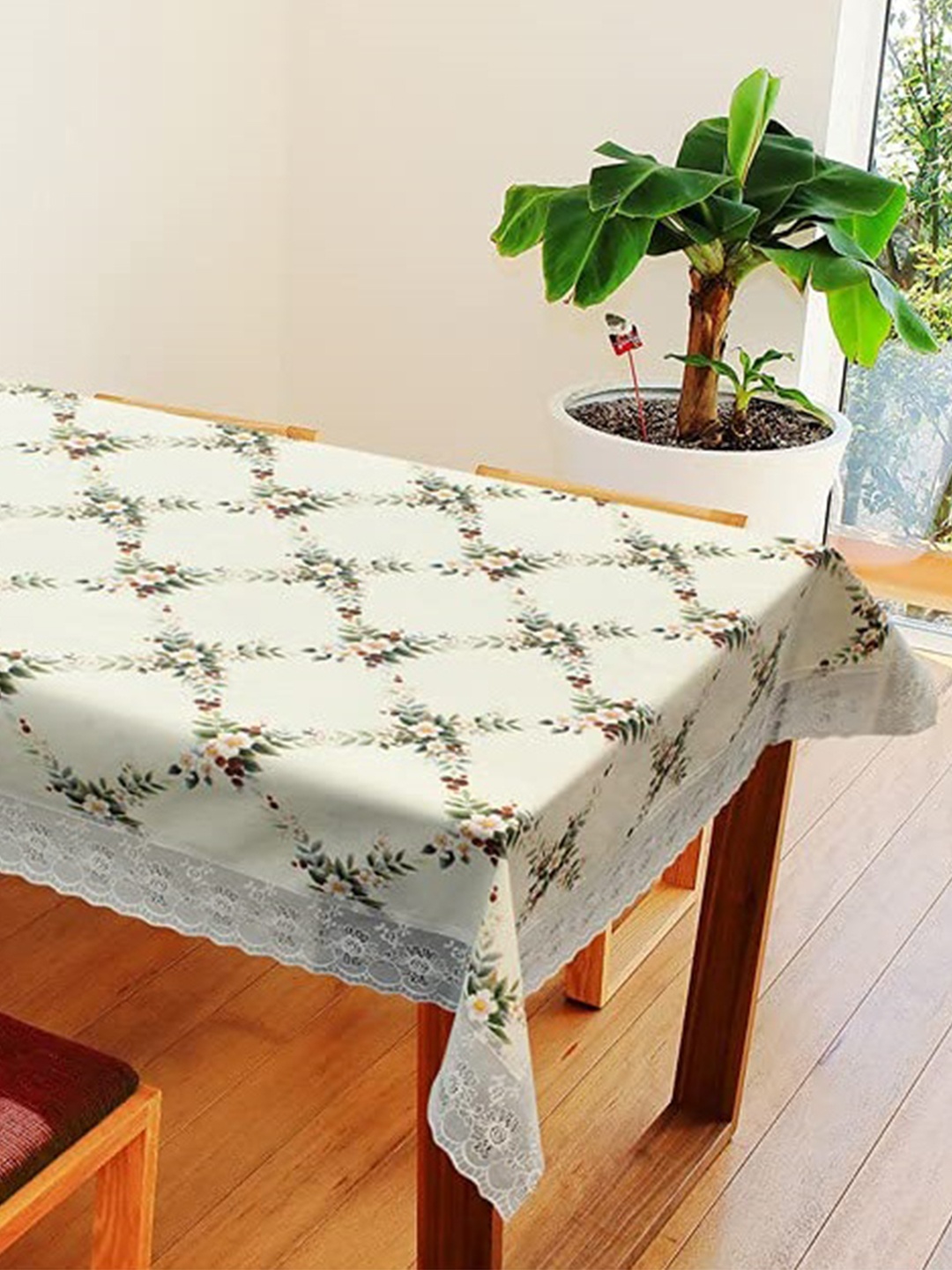 

Freelance Beige & White Floral 91 cm X 1.52 m Rectangle Table Cover