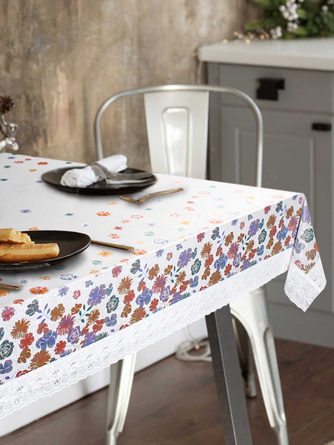 

Freelance Orange & Blue Floral Printed Waterproof 2-Seater Table Cover