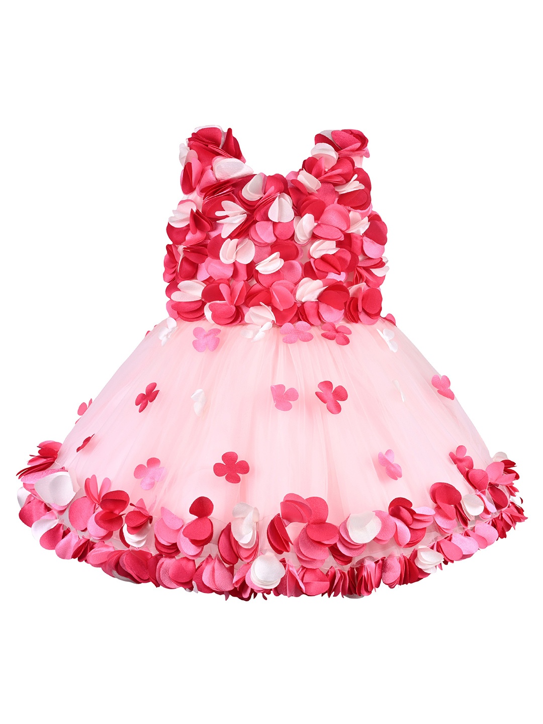 

Wish Karo Girls Embellished Net Fit & Flare Frock Dress, Pink