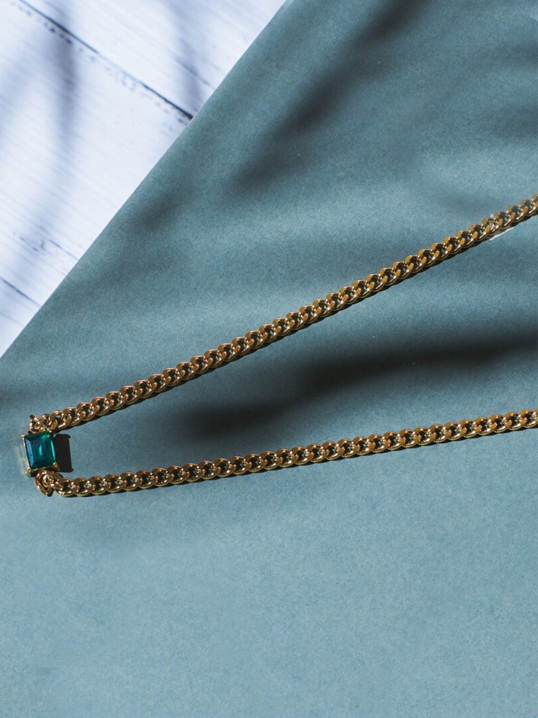 

SALTY Stainless Steel Bewitching Emerald Chain, Gold