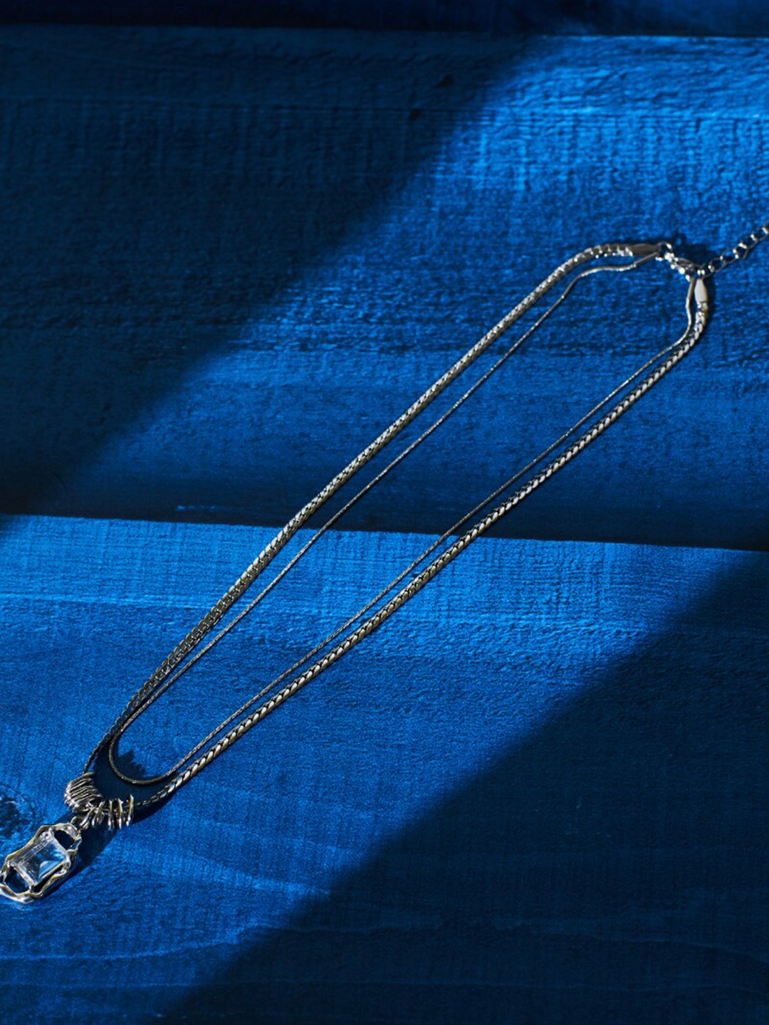 

SALTY Men Stainless Steel Gem Chic Chain, Silver