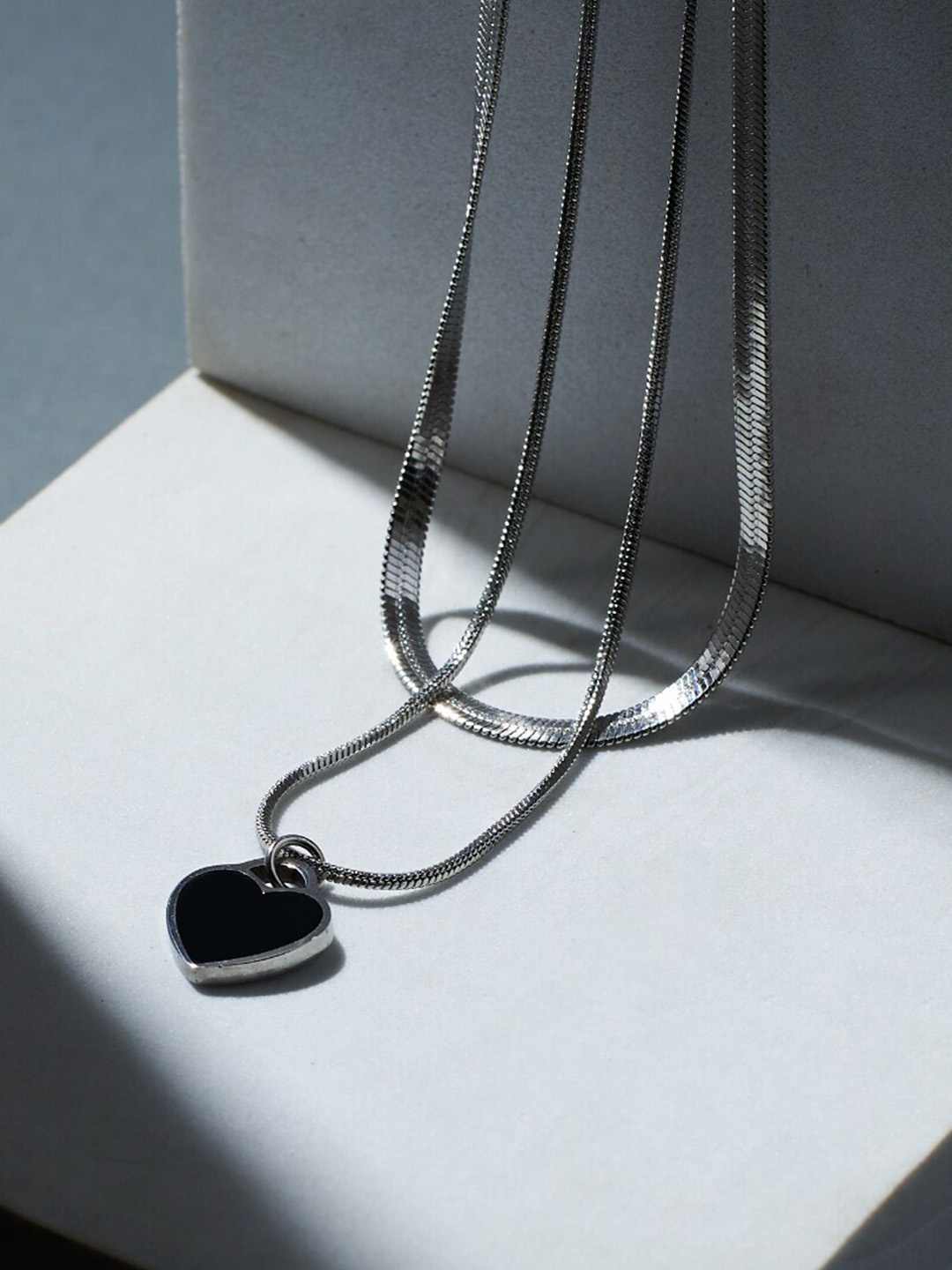 

SALTY Men Stainless Steel Layered Chain, Silver