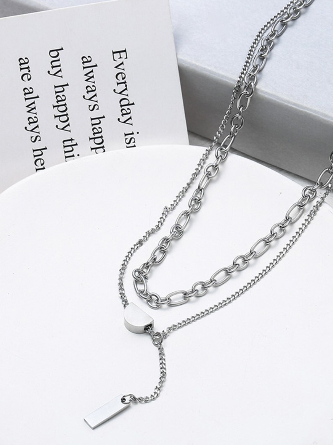 

SALTY Men Stainless Steel Chain, Silver