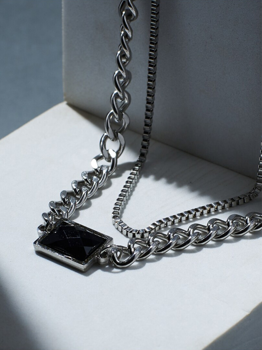

SALTY Men Stainless Steel Chain, Silver