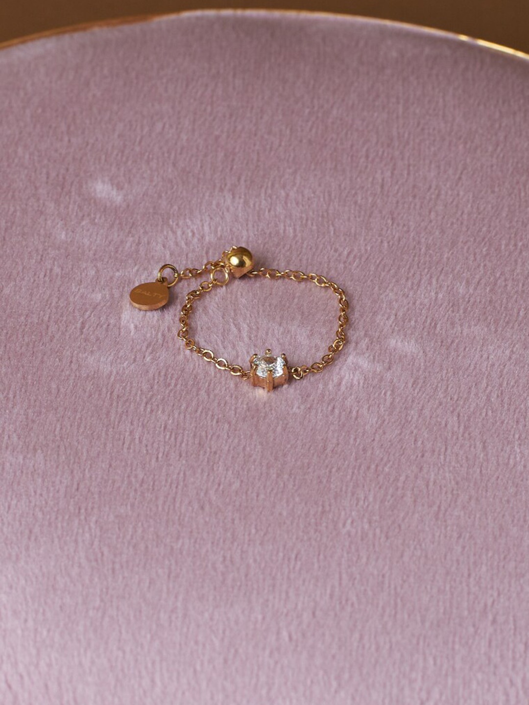 

SALTY Women Champagne 14k Gold Plated Finger Chain