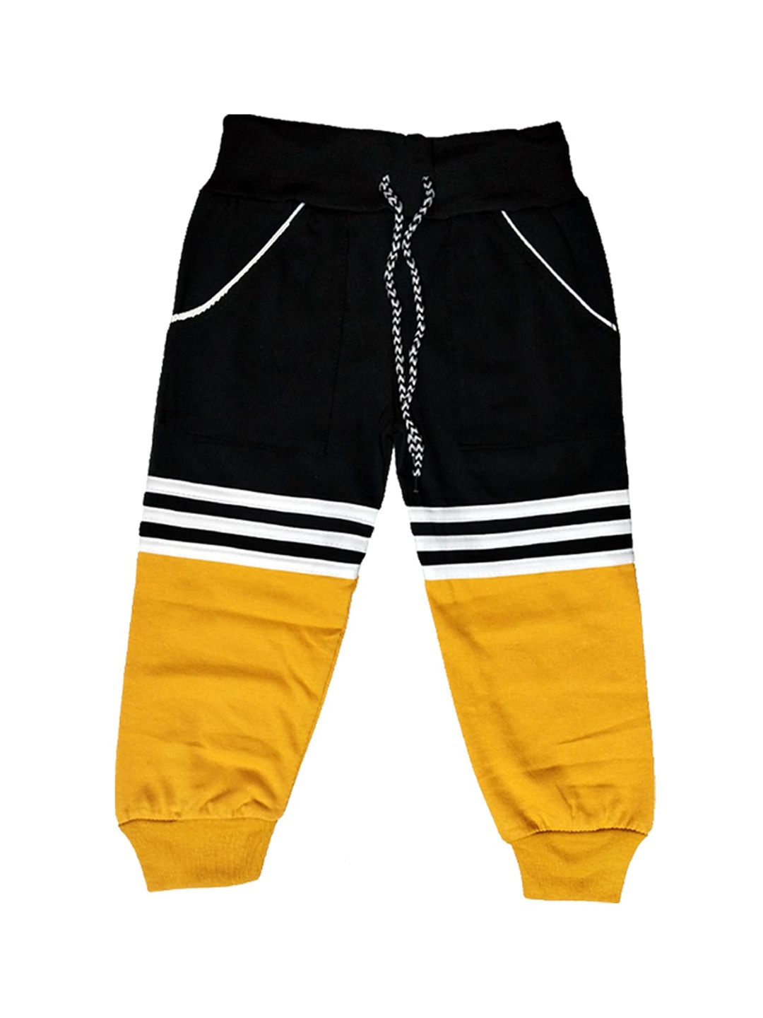 

BAESD Kids Colorblocked Cotton Mid-Rise Joggers, Mustard