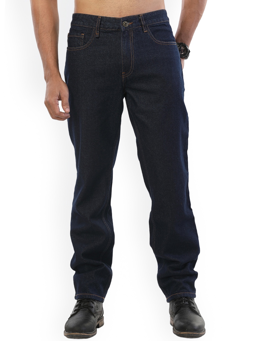 

The Roadster Lifestyle Co Men Blue Pure Cotton Comfort Relaxed-Fit Jeans