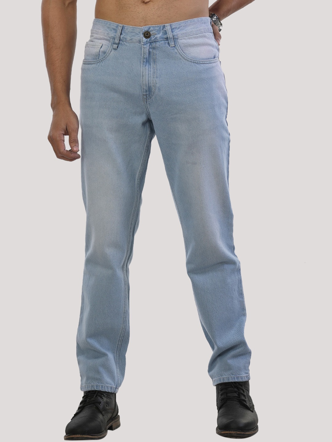 

The Roadster Lifestyle Co Men Blue Pure Cotton Comfort Relaxed-Fit Jeans