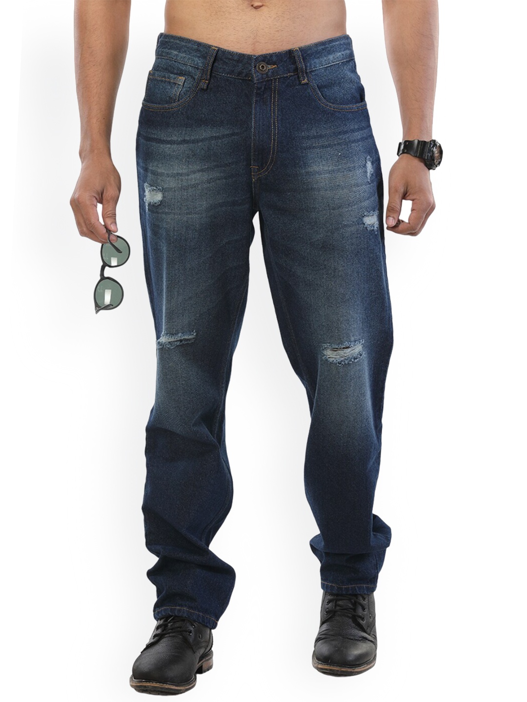 

The Roadster Lifestyle Co. Men Pure Cotton Straight-Fit Jeans, Blue