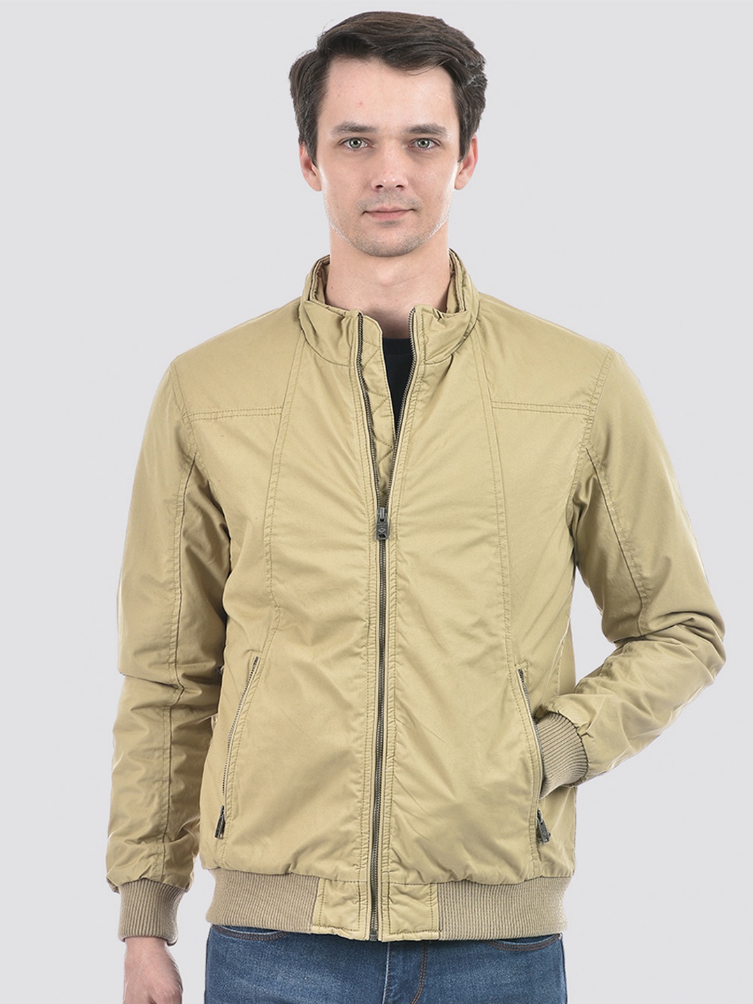 

Numero Uno Lightweight Pure Cotton Bomber Jacket, Beige