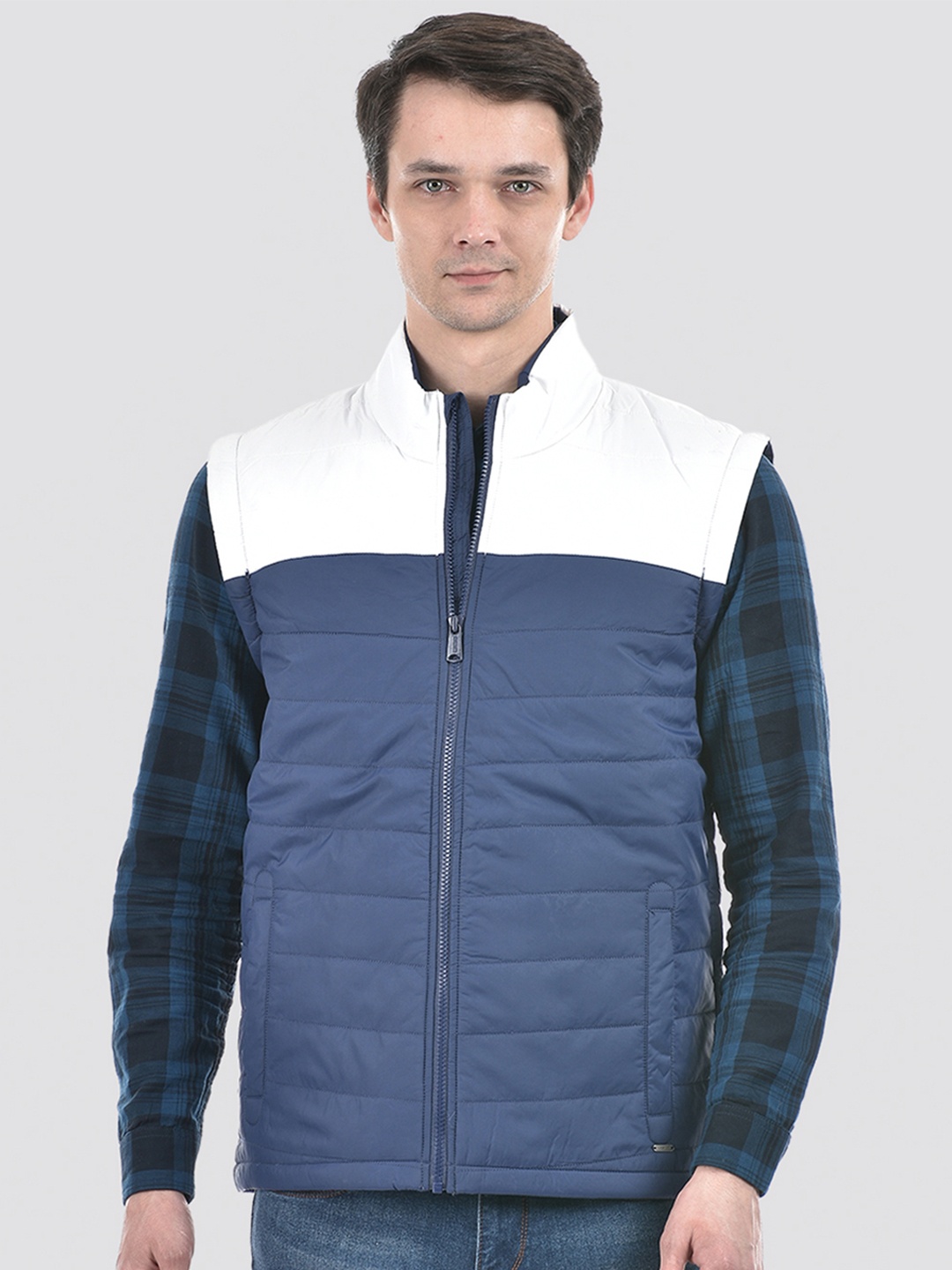 

Numero Uno Colourblocked Lightweight Puffer Jacket, Blue