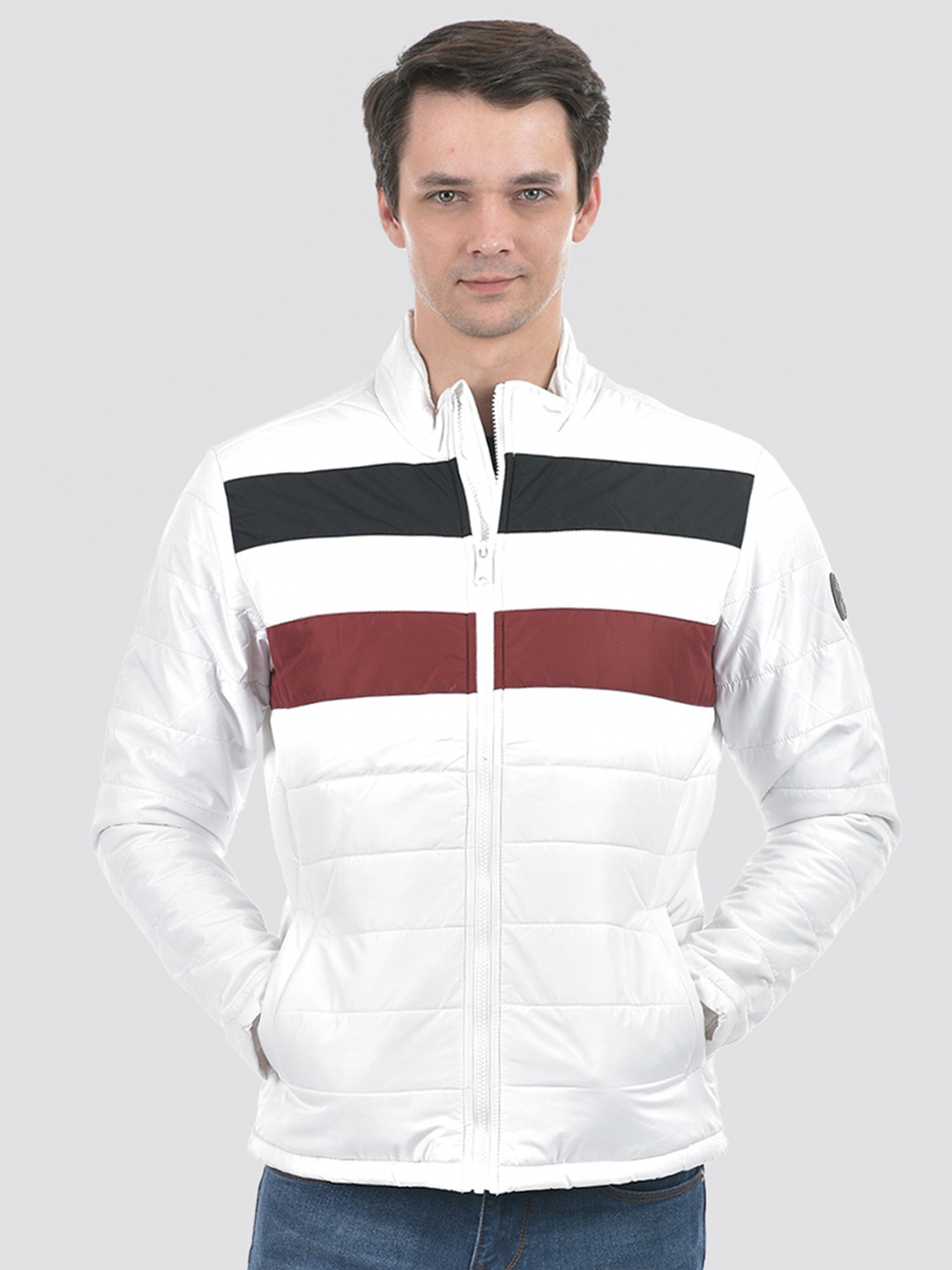

Numero Uno Colourblocked Lightweight Puffer Jacket, White