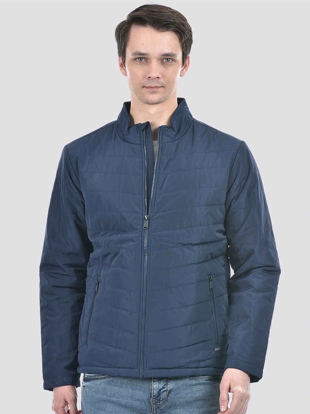 

Numero Uno Mock Collar Lightweight Padded Jacket, Blue
