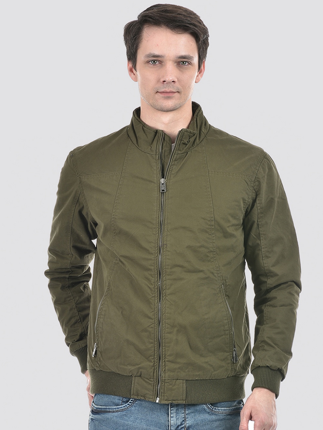 

Numero Uno Lightweight Pure Cotton Bomber Jacket, Green