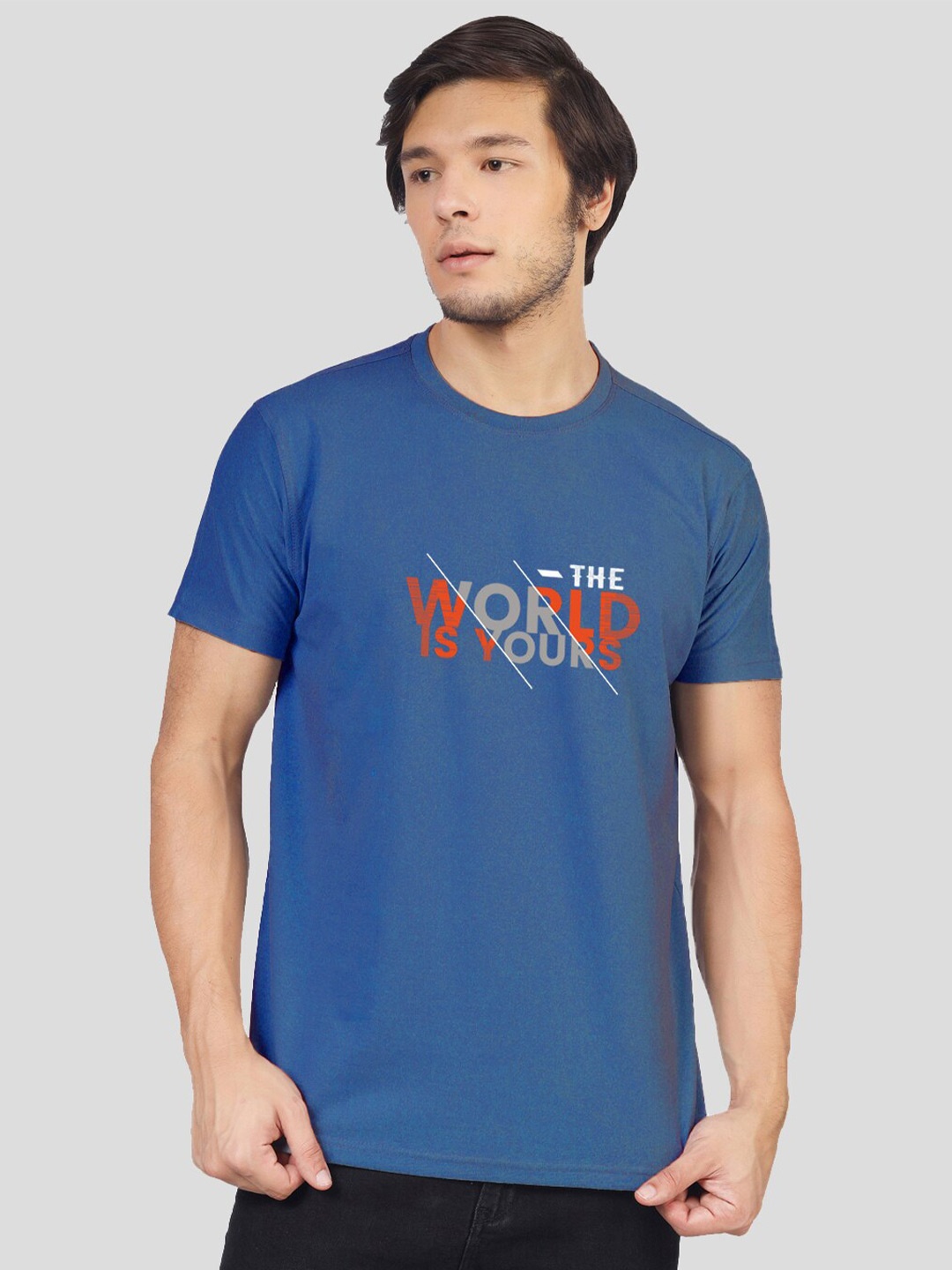 

Greylongg Typography Printed T-shirt, Blue