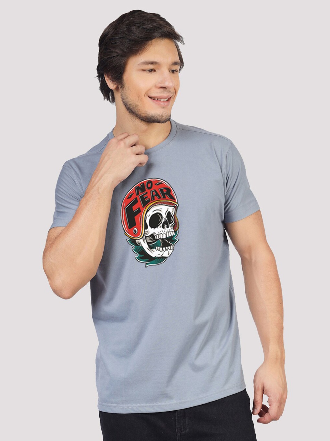 

Greylongg Graphic Printed T-shirt, Grey