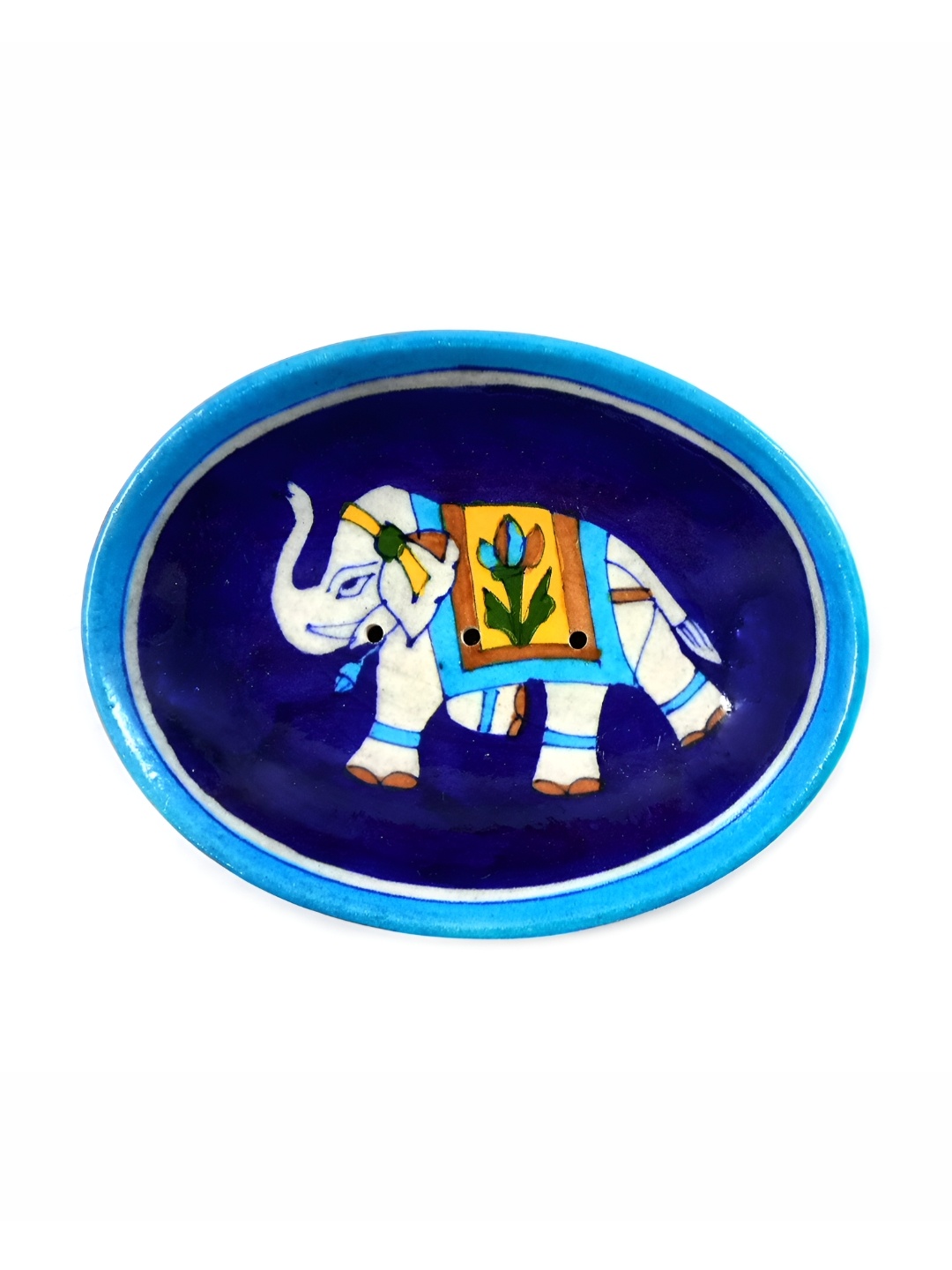 

INDIA MEETS INDIA Blue & White Pieces Printed Ceramic Soap Dish