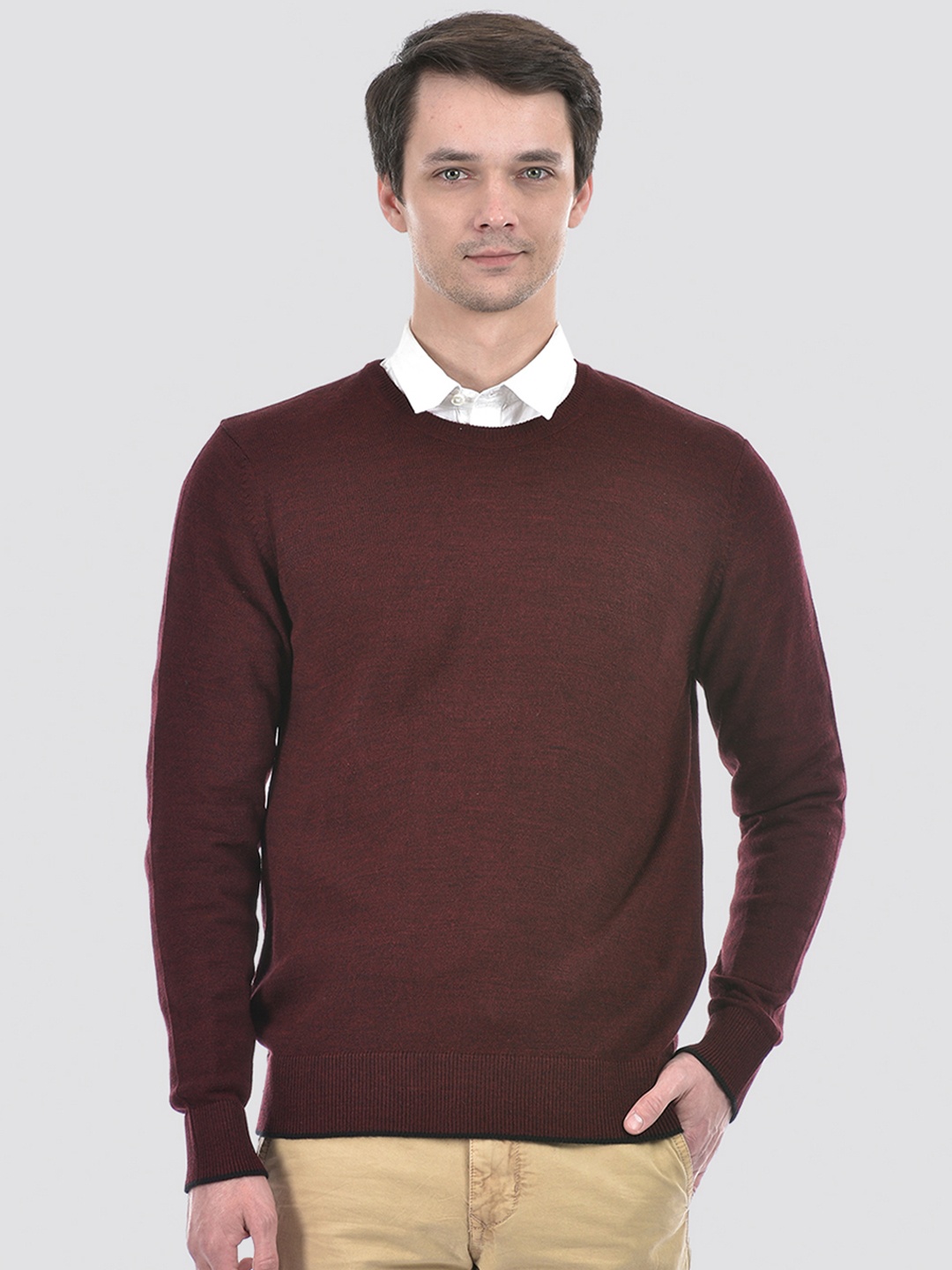 

Numero Uno Long Sleeves Acrylic Pullover Sweater, Maroon