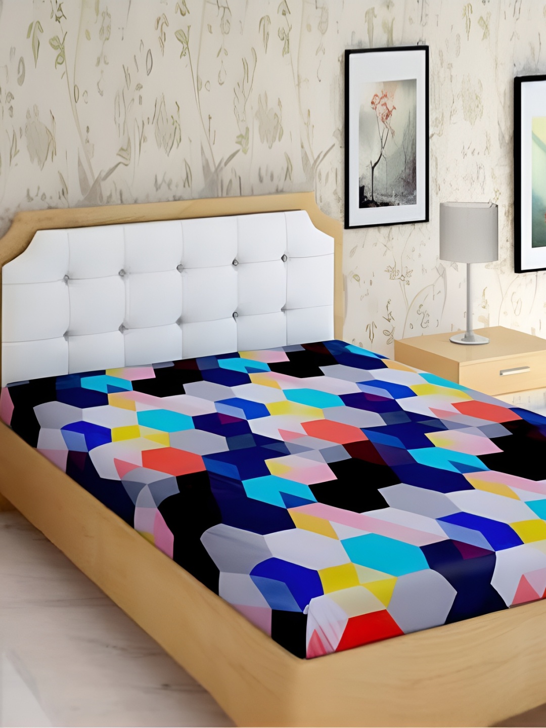 

Supreme Home Collective Blue & Black Microfiber 144 TC Single Bedsheet