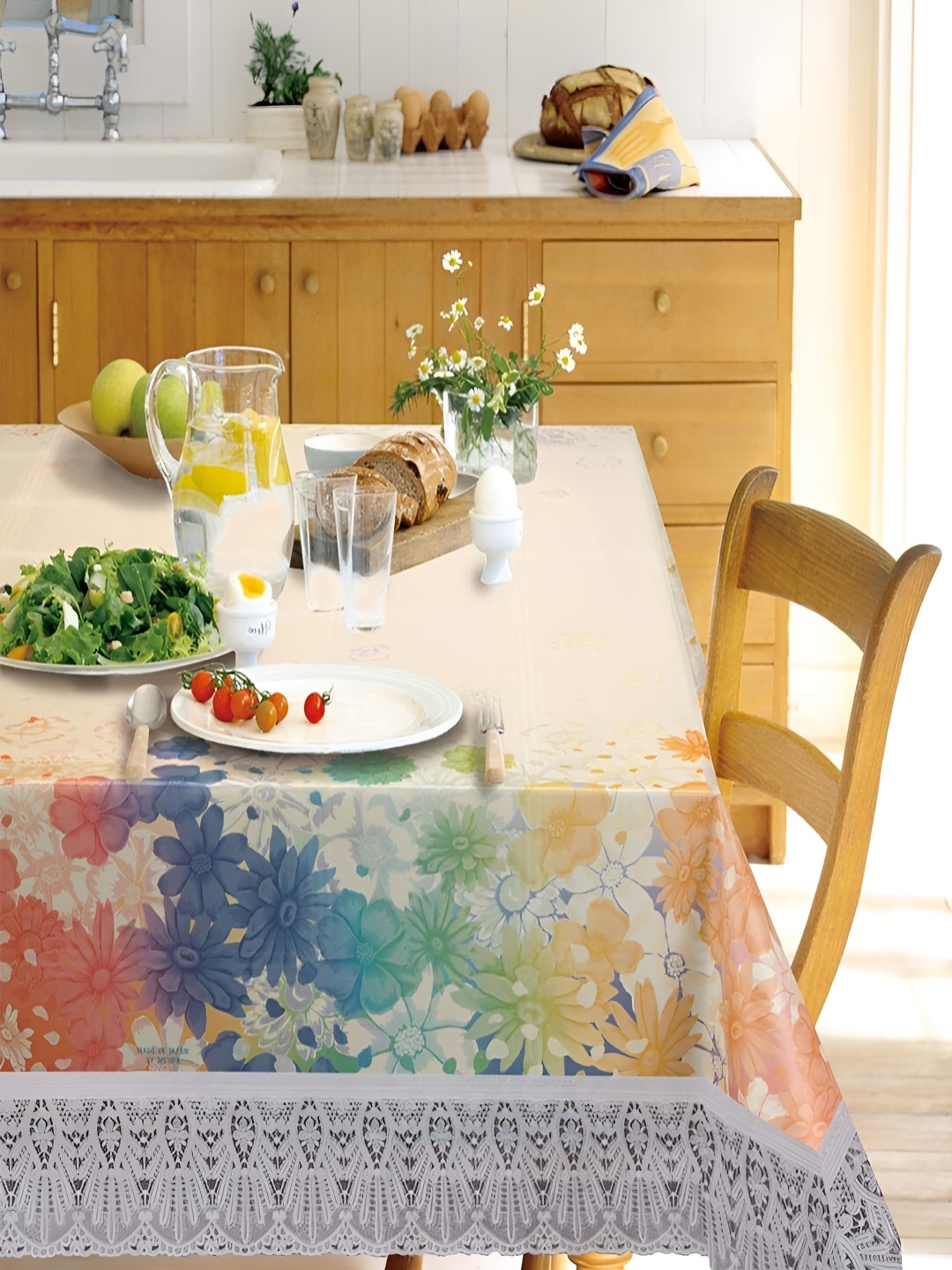 

Freelance Blue & Beige Floral 6 Seater Lace Waterproof Table Cover